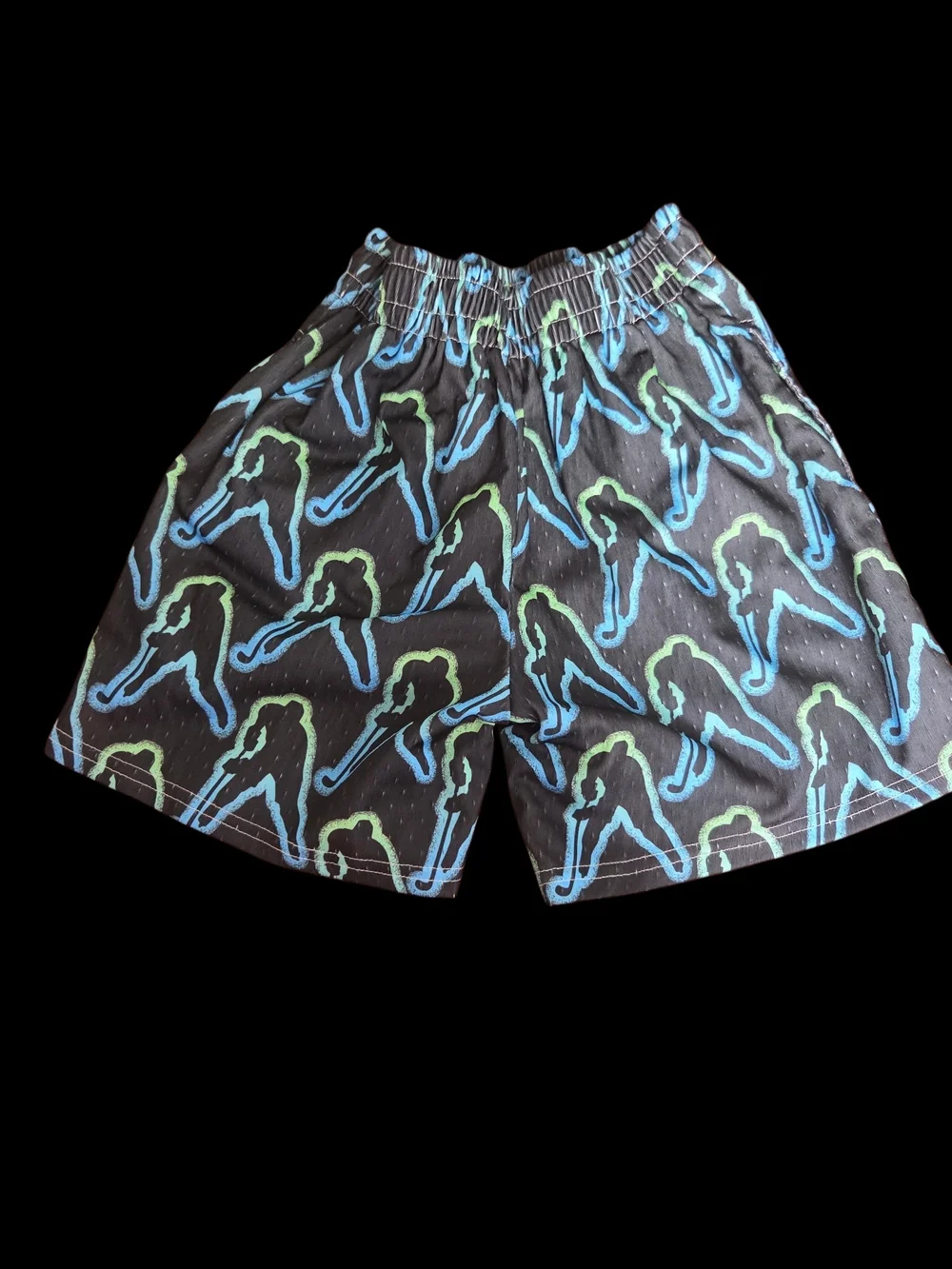 Men's Black Neon Silhouette Swim Shorts